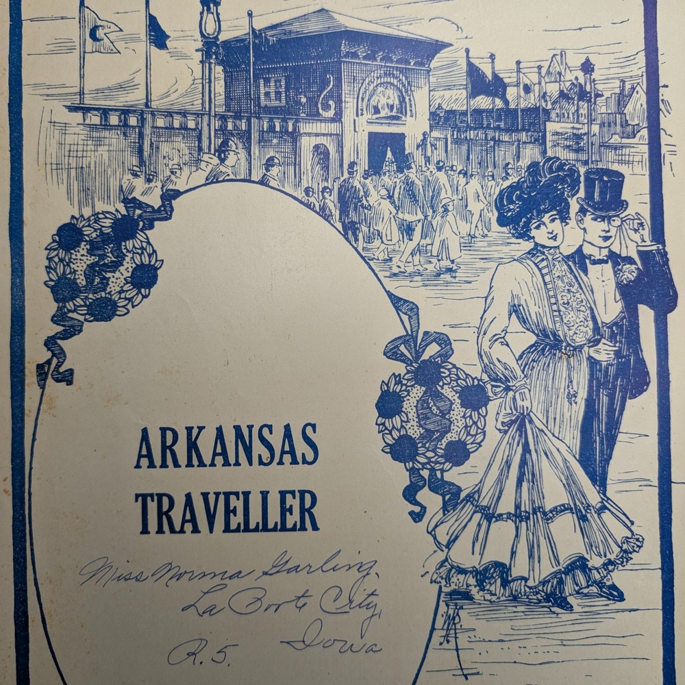 c1924 Arkansas Traveller Sheet Music Piano Solo Eclipse Pub Co La Porte City IA