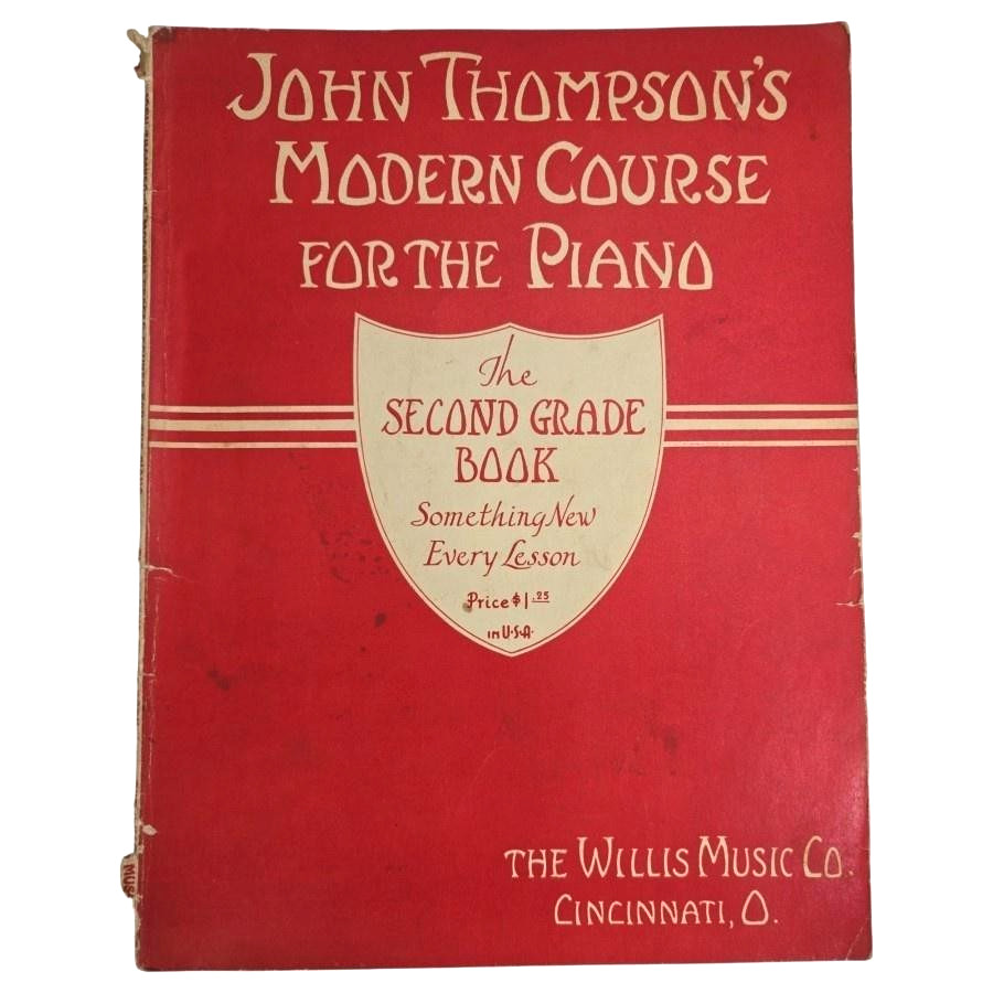 John Thompson Modern Course Second Grade Piano Book 1937 Sheet Music Tutor Vtg