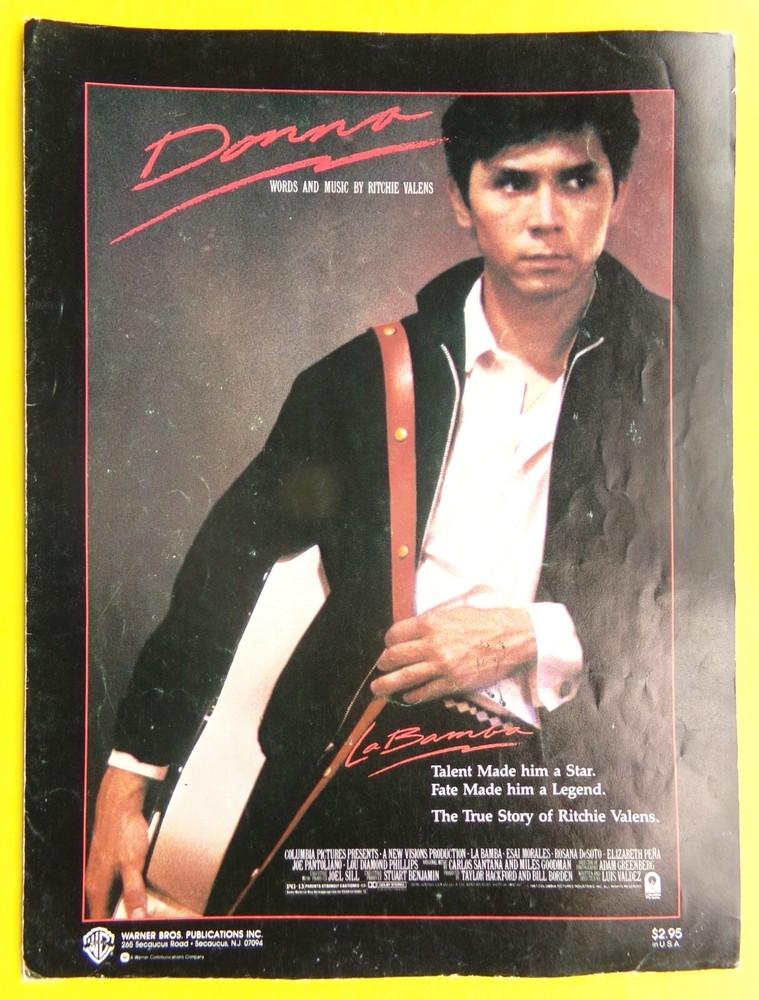 Donna Sheet Music Piano La Bamba Movie Soundtrack 1987 Warner Bros USA SELLER