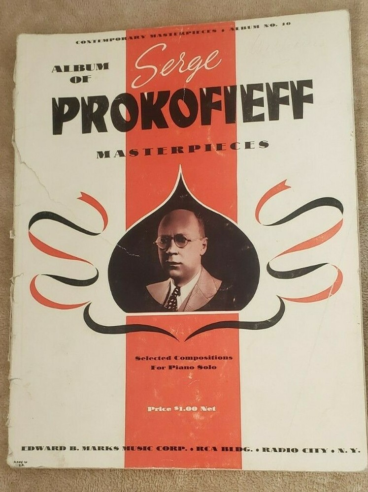 Serge Prokofieff Masterpieces Album No. 10 Piano Solo (Sheet Music, VG, 1941)