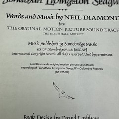 Neil Diamond Jonathan Livingston Seagull 1973 Guitar Songbook Movie Soundtrack