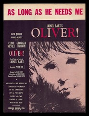 OLIVER Lionel Bart 1963 AS LONG AS HE NEEDS ME Show Vintage Sheet Music
