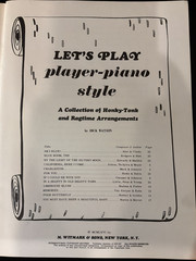 Let&rsquo;s Play Player Piano Style Honky Tonk Ragtime Witmark Songbook Vintage