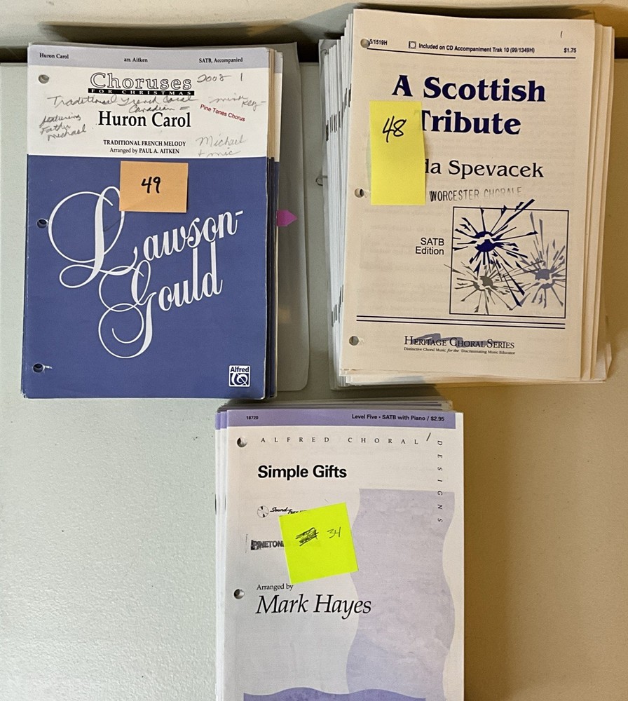Lot Of SATB Choral Sheet Music Octavos Folk Christmas Multiple copies Each GUC