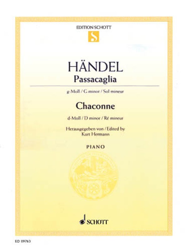 Passacaglia in G Minor and Chaconne in D Minor Sheet Music Handel NEW 049009269