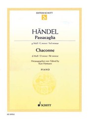 Passacaglia in G Minor and Chaconne in D Minor Sheet Music Handel NEW 049009269