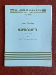 Sibelius: Impromptu Op 78 No.1 for Violin or Cello and Piano