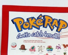 1999 PokeRap Pokeman Sheet Music Collector 24”x27” Poster on Back Poke Rap
