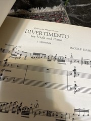 Divertimento For Viola & Piano By Ingolf Dahl, SPAM 1950 Parts and Score