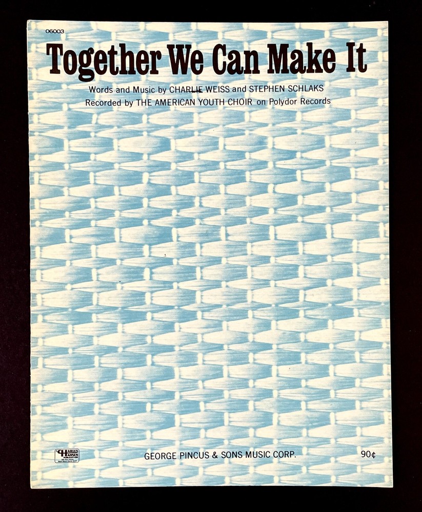 Together We Can Make It American Youth Choir 1970 VTG Sheet Music Piano Vocal
