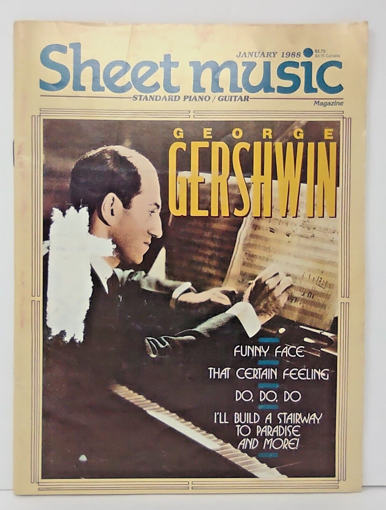 Sheet Music Magazine Standard Piano Guitar George Gershwin January 1988