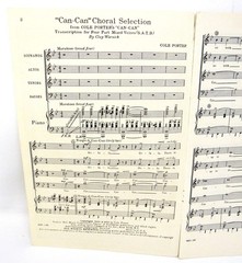 Can Can Sheet Music 1950&rsquo;s Piano SATB Chappells Mixed Voices US Seller
