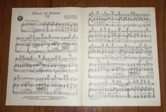 Wheel Of Fortune VTG Sheet Music Benjamin Weiss Laurel Music New York 1952