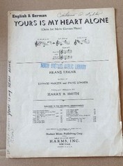 Yours Is My Heart Alone English and German Franz Lehar & Harry B. Smith