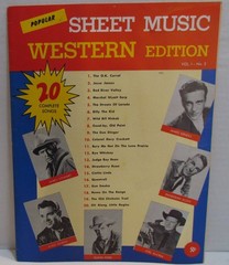 1957 Popular Sheet Music Western Edition, Gunsmoke, James Stewart, Glenn Ford