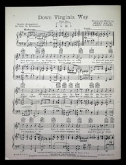 Sheet Music DOWN VIRGINIA WAY featured by BENNY FORD & His Orchestra ©1926