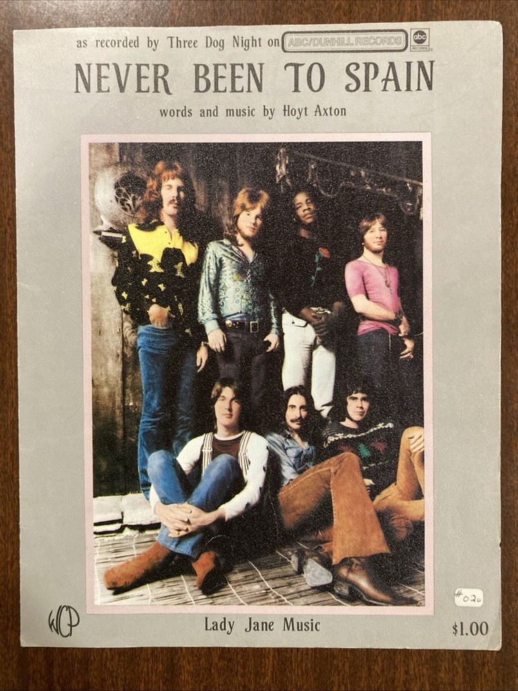 Never Been To Spain Sheet Music Three Dog Night Piano Guitar Vocals Rock F2G