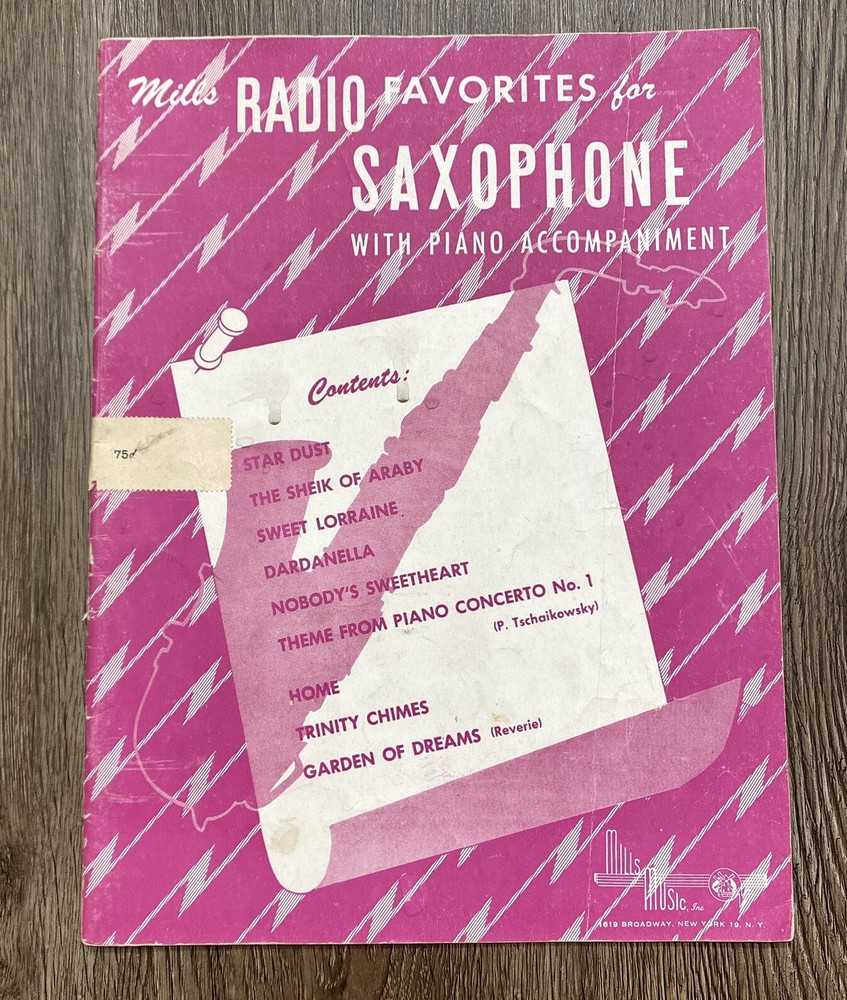 Saxophone 1945 Radio Favorites Songbook Piano Vintage Music