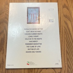 Richard Marx Pop Piano Vocal Song Book by Cherry Lane Music Company Inc.