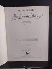 Michael Card Songbook The Final Word Medium Voice Piano Guitar 1987 New!!