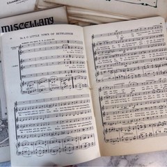 Vintage early 1900’s sheet music Morning Star, Invictus piano arrangements Paper