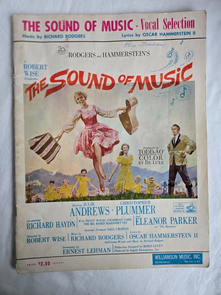 The Sound of Music – Vocal Selection Sheet Music Song Book Williamson Music 1959