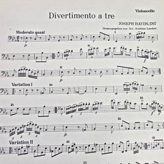 Joseph Haydn Divertimento A Tre Score Sheet Music Horn Violin Cello 1767 Vtg