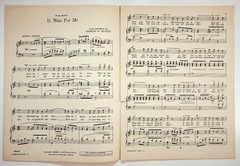 It Was For Me Sheet Music Charles B. Blount M. Witmark & Sons 1912 P/V