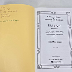 Mendelssohn Elijah An Oratorio Full Vocal Score Piano Chorus 4 Part Voices Songs