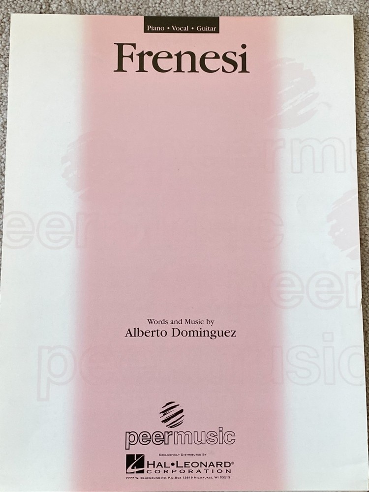 FRENESI Sheet Music by Alberto Dominguez P/V/G