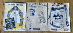 Mixed Lot of 47 Vintage 1940&rsquo;s Piano Vocal Sheet Music. Folk, Pop, Etc.