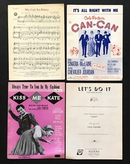 Cole Porter Sheet Music Lot of 6 Kiss Me Kate Can-Can Let’s Do It More Vintage
