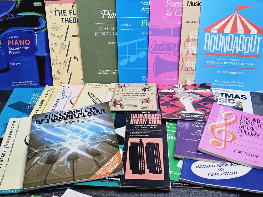 Piano, Guitar, Clarinet Sheet Music Giant 36 Books Bundle Various Instruments