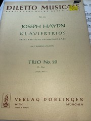 Joseph Haydn Sheet Music Piano Trio No. 20 in D Major Violin Violincello Diletto