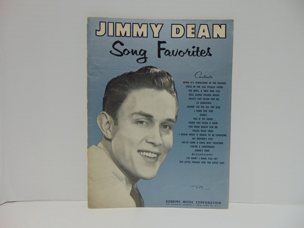 Jimmy Dean Song Favorites 1958 Robbins Music Corporation