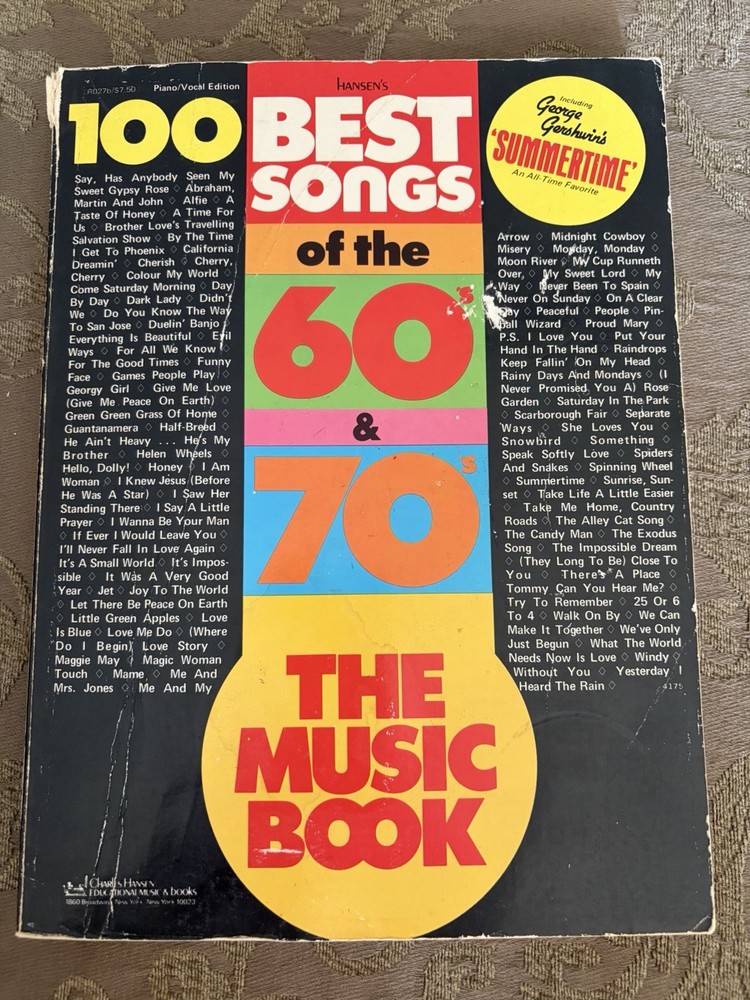 100 Best Songs Of The 60s And 70s Published 1966 Sheet Music