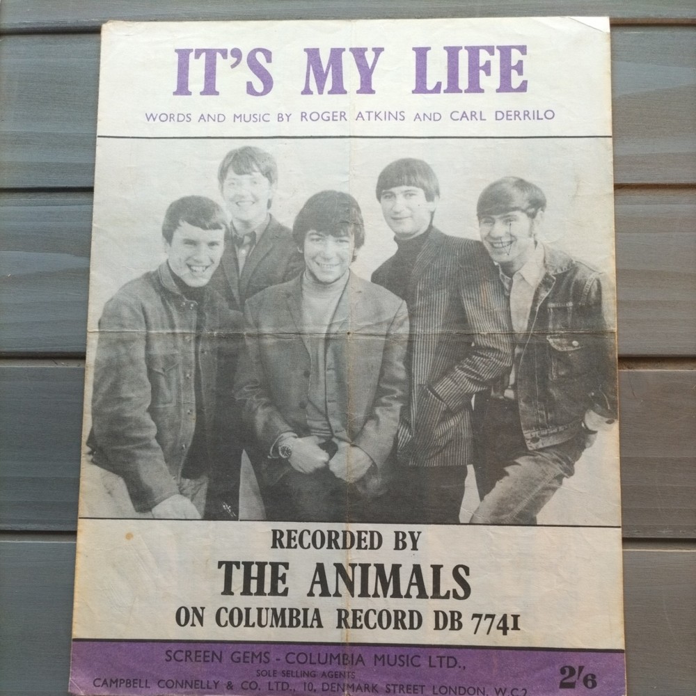 The Animals – It&rsquo;s My Life – 1965 (Original Sheet Music) Columbia Music Ltd (H2)