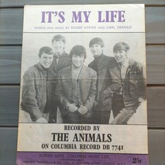 The Animals – It&rsquo;s My Life – 1965 (Original Sheet Music) Columbia Music Ltd (H2)