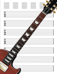 Guitar Tab Notebook: Blank Guitar Tablature Writing Paper with Chord Fingering C