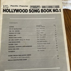 Hollywood Song Book No 1 – 1960&rsquo;s Piano Vocal Organ Guitar Lyrics