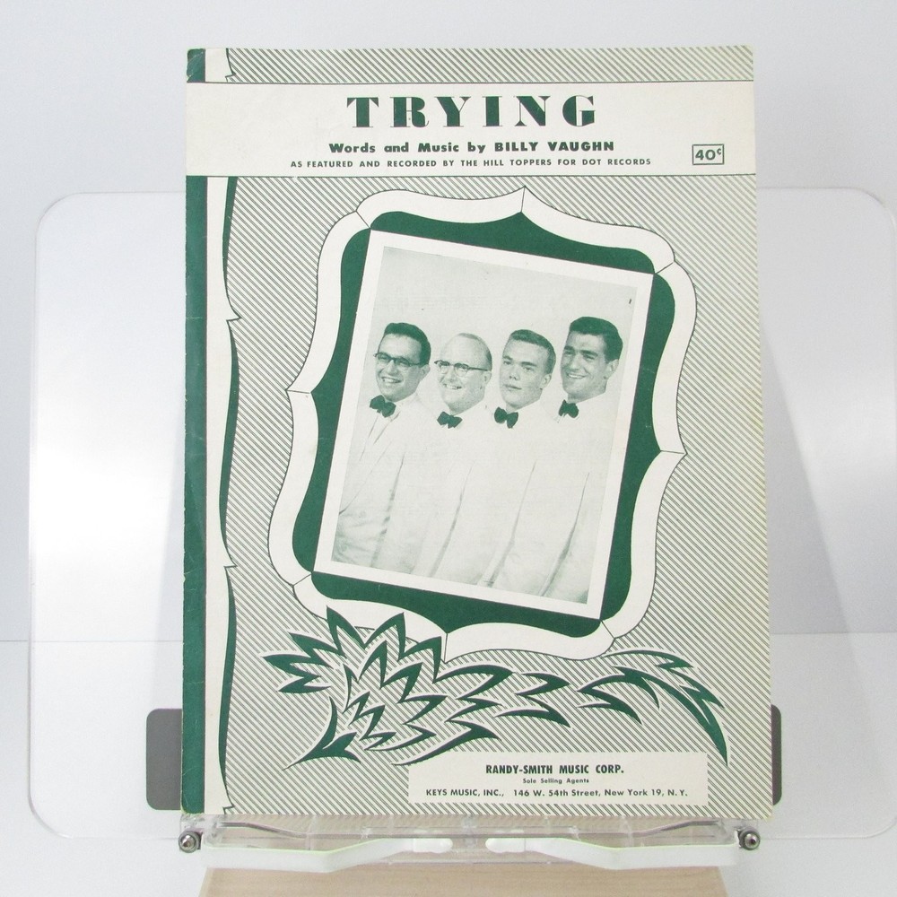 Trying Sheet Music as sung by The Hill Toppers Billy Vaughn P/V/G 1952 Piano