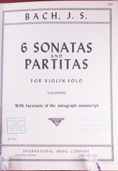 Bach Sonatas & Partitas Violin Solo Book IMC with Facsimile of Manuscript 2525