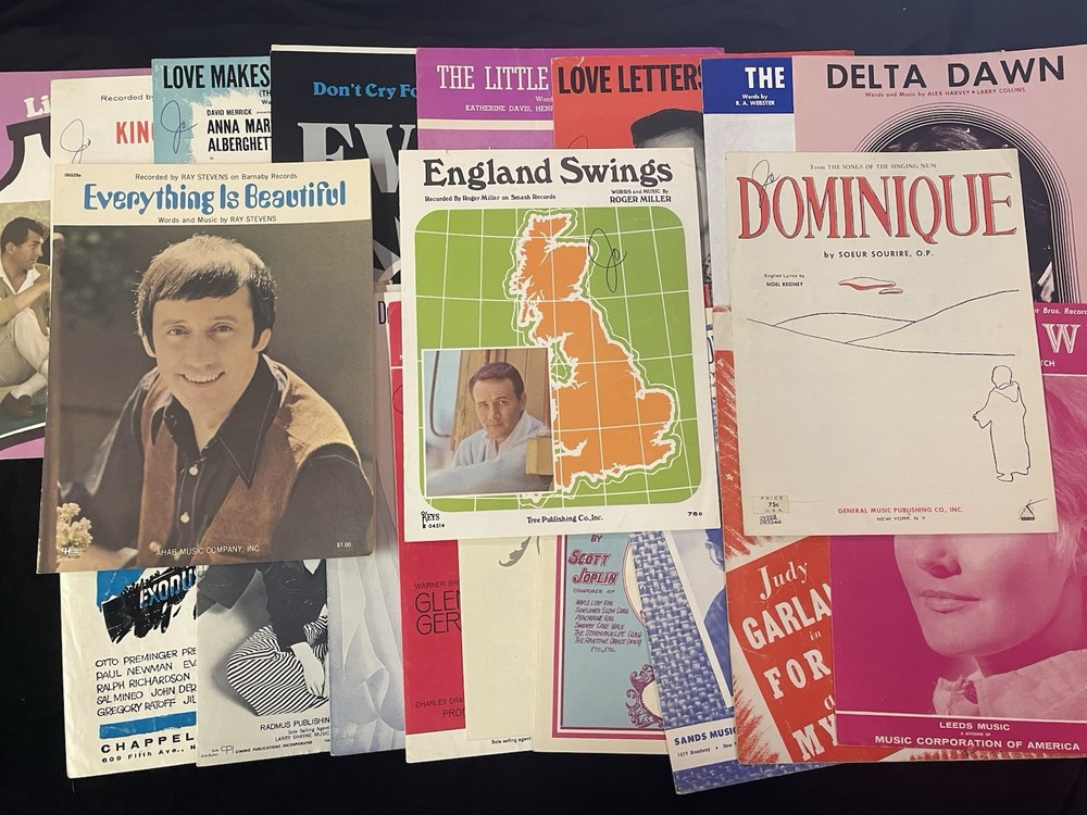 Vintage Sheet Music Lot of 20 – 1940s–70s Popular & Show Tunes – As Is