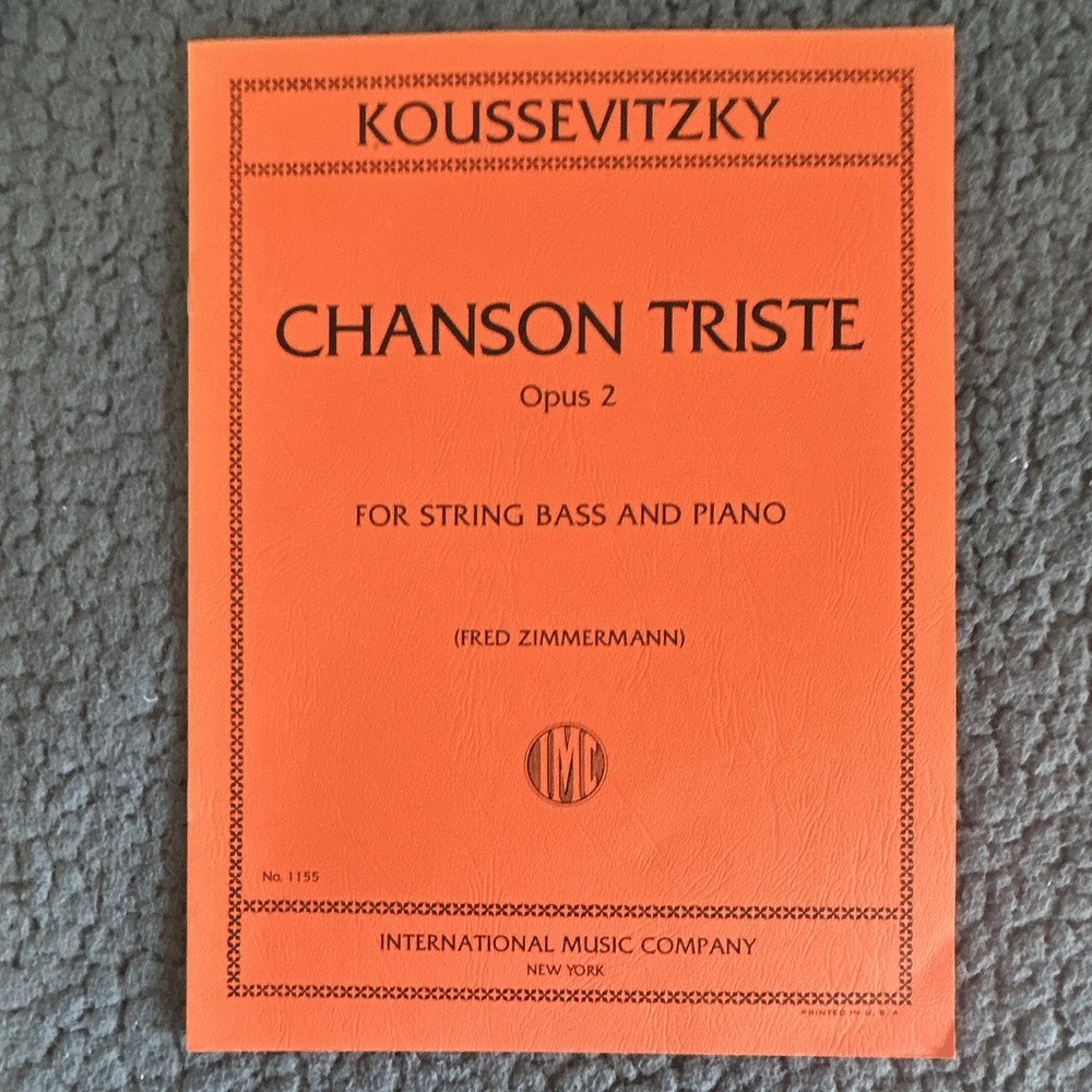 International Music Company Chanson Triste Op.2 Bass/Piano Sheet 1155