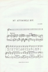 My Automobile Boy 1901/1950 ANTIQUE AUTO M N Hinds Sheet Music!