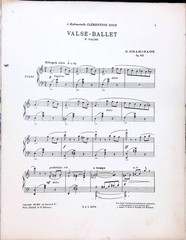 Valse Ballet Sheet Music Advanced Piano Solo Cecile Chaminade Op. 112 British