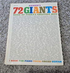 Hansen&rsquo;s 72 Giants Music of Todays Greatest Hits for Piano, Vocal, Organ, Guitar