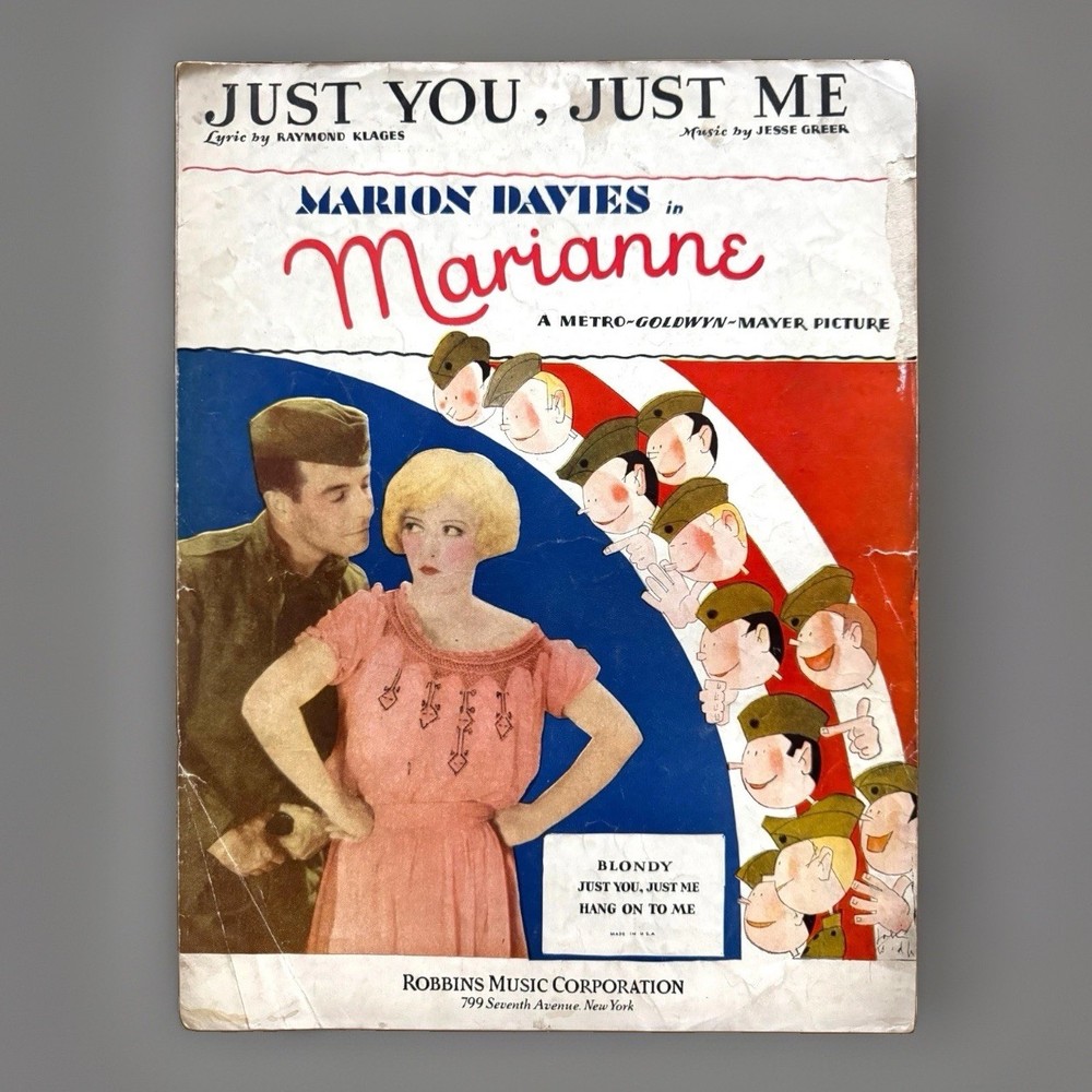 Just You Just Me Sheet Music Marion Davies Marianne MGM Jazz Standard 1929