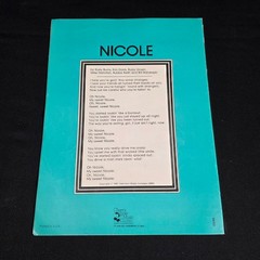 NICOLE Sheet Music P/V/G Point Blank Cherry Lane 0880 1981