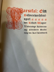 Antique 1904 Richard Wagner PARSIFAL Vocal Score – Karl Klindworth G. Schirmer